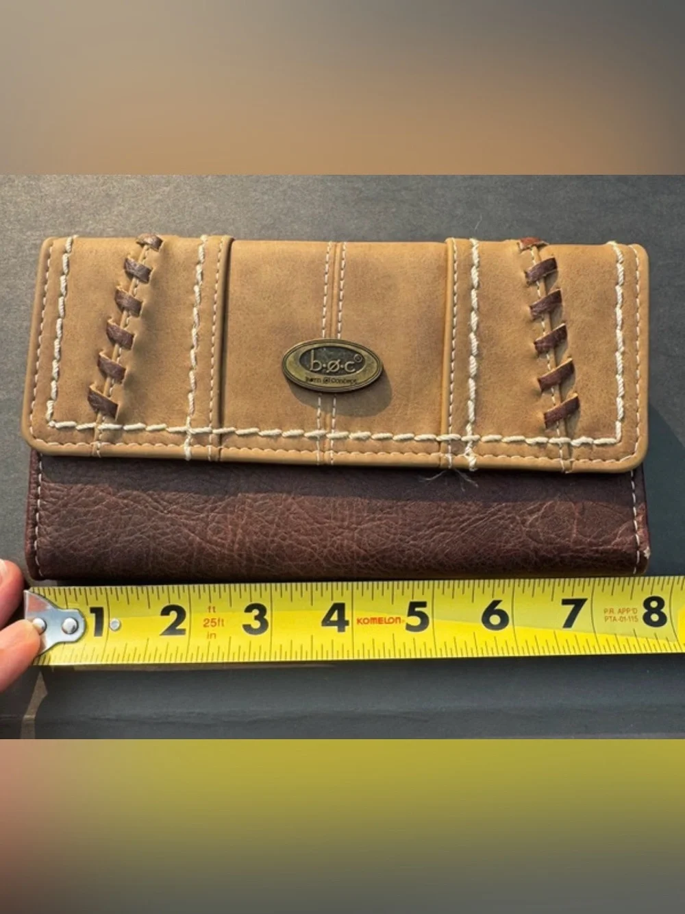 B.O.C Born Concept Clutch Tri-Fold Wallet Brown